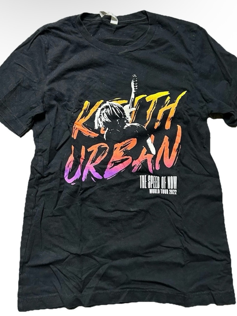 Keith Urban Black The Speed of Now 2022 Tour T Shirt Size Small